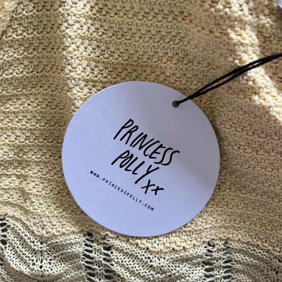 NWT Princess Polly Cropped crochet knit yellow top - Picture 8 of 14